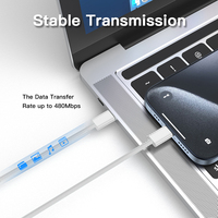 Cable USB C a C UNIEAN OEM ODM, Cables de Datos USB2.0 3A 60W, Cable Tipo C de Carga Rápida para Teléfono Móvil Apple