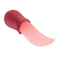 USB-betriebene realistische leckende Zunge Rose Vibrator 10 Geschwindigkeiten Nippel & Klitoris Stimulation Sexspielzeug für Frauen & Paare