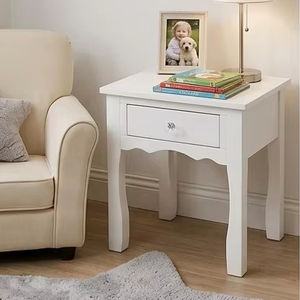 Simple Modern <b>White</b> Wooden Nightstand for Kids Room with 1 Storage Drawer Durable Bedside <b>End</b> <b>Table</b> Design - Product Image 1