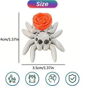 Mini figurines d'animaux araignées, ensemble de jouets articulés anti-stress imprimés en 3D, figurines d'animaux de collection, petits animaux de bureau et de poche - Product Image 2