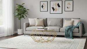 Mesa de Centro Moderna de Lujo con Tapa de Vidrio Templado Transparente, Mueble de Alta Gama para Sala de Estar y Uso en Hostelería - Product Image 2