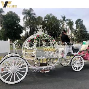 Cercueil funéraire de style citrouille, carrosse funéraire de luxe à chevaux blancs, fabricant de carrosses funéraires à chevaux Cendrillon - Product Image 3