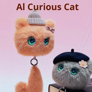 Robot Intelligente AI Cross-Border Gatto Curioso, Giocattolo di Peluche per Bambini con Voce, Imbottito in Cotone PP, Compagno Animale Domestico per la Coccole e la Crescita - Product Image 3