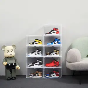 Modern Design Clear Plastic Sneaker Storage Box Shoe Box Plastic Storage Bin Stacking Clothing Storage