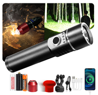 Lampe torche tactique Foxhawk LED rechargeable par USB avec base magnétique, zoom, 1000 lumens, lumière d'urgence, camping, IP66, alliage d'aluminium