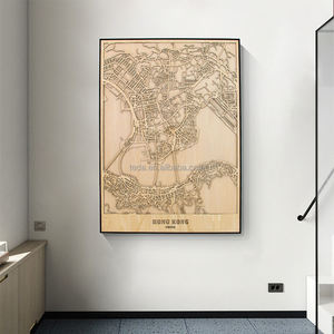 CSDTBH-002 mappa personalizzata cina Hong Kong Wall Art Print Poster Set Single City Map Street in bianco e nero - Product Image 2