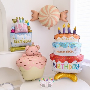 Decoración de Globos 3D de Dibujos Animados para <span class=keywords><strong>Pastel</strong></span> de <span class=keywords><strong>Cumpleaños</strong></span>, para Niños y Niñas, Accesorios para <span class=keywords><strong>Fotos</strong></span> y Arreglos - Product Image 6