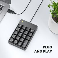 Clavier numérique filaire OEM ODM USB à 19 touches pour ordinateur portable PC avec grands caractères imprimés