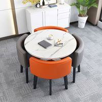 Table de négociation moderne et simple avec chaises, style scandinave, pour balcon, loisirs, réception, café, salon de thé, petite table ronde