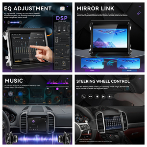 Autoradio Android Podofo 8,4 pouces 8 cœurs Qualcomm double système 4+64 Go pour Porsche Cayenne 3.1 2010-2015 avec 4G LTE / DSP OEM d'usine - Product Image 3