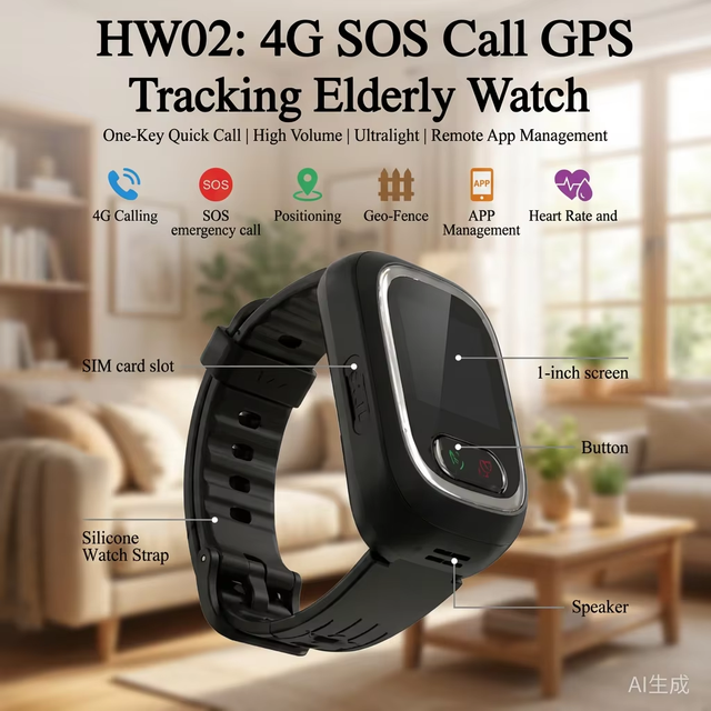 4G SIM Card GPS Watch Emergency Call SOS Customization Remote Management TPU Band LCD Payment Magnetic Smartwatch for Elderly
