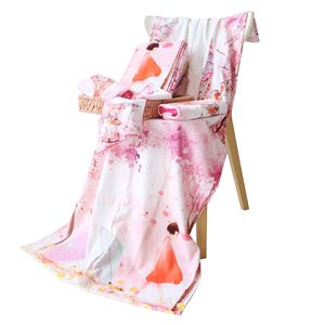Muestra <span class=keywords><strong>gratis</strong></span> de Terry de algodón Kawaii dibujos animados impreso Rosa baño Toalla de baño - Product Image 1