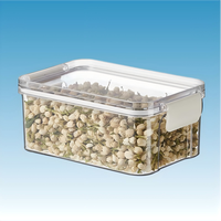 Pot de conservation hermétique transparent en plastique écologique au design moderne pour cuisine et camping - Idéal pour bonbons, grains de café, aliments secs