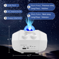 KSWING Tragbarer LED-Stern projektor Modernes Design USB-Licht Wasserwellen laser ABS-zertifiziertes Schlafzimmer Verwenden Sie Hot Sale Night Music