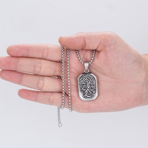 Collar Vikingo con Colgante de Árbol de la Vida y Escudo, Joyería de Acero Inoxidable al por Mayor - Product Image 4