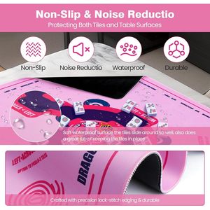 Tapis de Mahjong rose moderne de qualité supérieure avec antidérapant et réduction du bruit, comprend un sac à dés, jeux de table, nouveautés pour les fêtes, stock Chine - Product Image 4