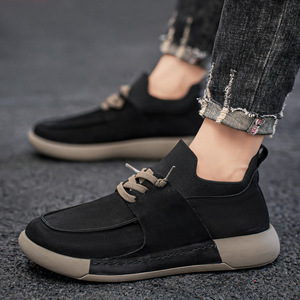 Zapatillas de Skateboard con Plataforma y Cordones Transpirables para Hombre, Nueva Tendencia Deportiva de Moda 2025, Primavera, Negras, Antideslizantes, Casuales - Product Image 5