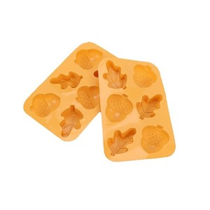 <b>Silicone</b> Cake Molds 6 Cavity Pumpkin Shape <b>Baking</b> Mold For DIY Home <b>Baking</b> Tools Set Of 2 Lemon Yellow - Product Image 1