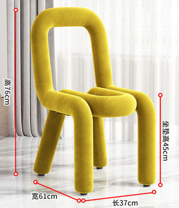 Chaise en tissu minimaliste moderne avec dossier unique, chaise rembourrée polyvalente pour chambre à coucher, salon, coiffeuse <span class=keywords><strong>et</strong></span> banc à chaussures - Product Image 5