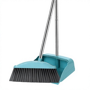 Ensemble balai et pelle bleus, brosse à poils doux pour balayer le sol avec pelle, outil de nettoyage intérieur/extérieur - Product Image 4