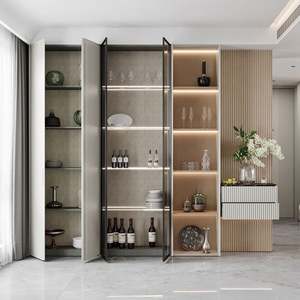 Modern Design LED <b>TV</b> <b>Cabinet</b> with Storage Compartments for Home Furniture Teak <b>Wood</b> 65 in up <b>TV</b> Size Living Room Apartment - Product Image 2