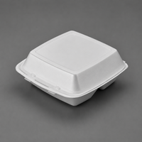 Boîte à lunch jetable en mousse T103LB à 3 compartiments, boîte d'emballage pour hamburger, boîte à hamburger biodégradable pour la restauration rapide