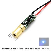 Module laser stylo 405 nm à lumière rouge-bleu-violet, type spot, focalisation réglable, 10 mW, haute qualité, électronique de marque tierce