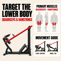 Machine à Squat à Double Rail avec Plusieurs Positions de Démarrage pour la Musculation des Quadriceps et des Ischio-jambiers en Salle de Sport Commerciale