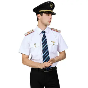 Jinteng homens branco manga curta Railway trabalho uniforme nova tripulação trem Workwear linha aérea uniforme para profissionais de trem