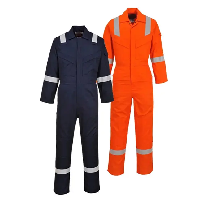 गर्म बिक्री लौ Retardant Workwear हाय विज़ कपास अग्निरोधक Coverall सुरक्षा वस्त्र