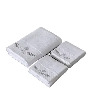 2023 new embroidery 100% cotton or bamboo luxury hotel towel set premium bath hand towel face towel collection for sale