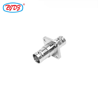 Konektor Adaptor Koaksial RF Pabrik N/SMA/BNC/UHF/7/16 DIN/4.3-10 Male Plug Flange Panel 4-Lubang Solder M3 M4 M5 Pin