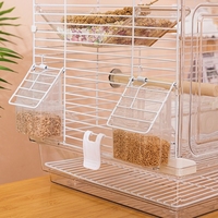 Grande Cage à Oiseaux Moderne de Luxe en Acrylique et Métal pour Perroquets, Modèle Villa à Broderie Oculaire, de Taille Moyenne