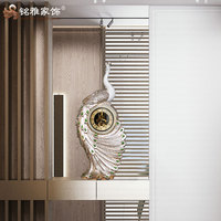 Décoration de maison paon couleur or résine oiseau paon horloge sculptures