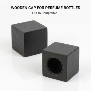 Tapa de perfume cuadrada de madera WeWood de Vietnam, tapa de botella en forma de cubo, cierre compatible con bomba FEA15, tapa de lujo tipo bloque - Product Image 1