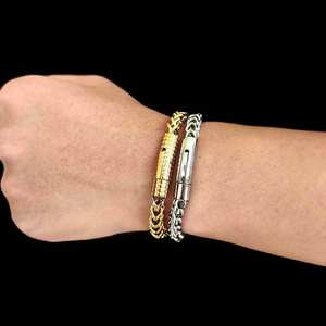 Pulseras de cadena de cable de <span class=keywords><strong>quilla</strong></span> de 6mm de acero inoxidable Hip Hop diseño individualizado para Hombres estilo callejero - Product Image 6
