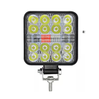 Lampe de travail LED mini 3 pouces 42W/48W 14LED 16LED Blanc Rouge Bleu Stroboscopique Clignotant Lampe de voiture Lumière d'avertissement 9-80V Garantie 1 an