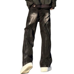 Jeans baggy à jambes larges pour homme, noir délavé, 2025 - Streetwear rétro Y2K |   Personnalisable - Product Image 5