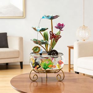 Fuente de agua para acuario con decoraciones para pecera, forma redonda, fácil de limpiar, para decoración de sala de estar - Product Image 2
