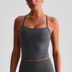<span class=keywords><strong>Camiseta</strong></span> Deportiva de Compresión para Mujer con Logotipo Personalizado, Top Corto de Yoga con Relleno, para Gimnasio y Entrenamiento - Product Image 6