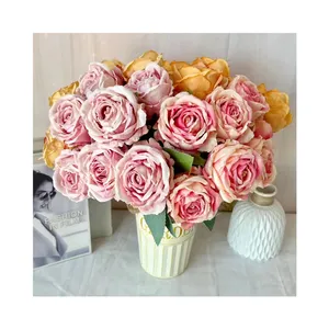 Artificial Meien 53E-X7 Rose Bouquet 7 Forks 7 Flowers Round Rose Bouquet Home Decoration Rose
