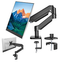 Bras de moniteur à ressort à gaz réglable en hauteur à rotation complète pour écran d'ordinateur Support de bureau robuste