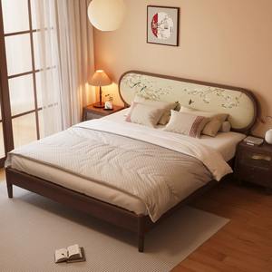 Letto Matrimoniale in Legno Massello Stile Cinese Moderno con Imbottitura Morbida Zen per Hotel e B&B - Product Image 3