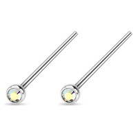 316L acier inoxydable presse Fit CZ queue de poisson personnalisé courbure narine nez goujon corps Piercing bijoux en gros