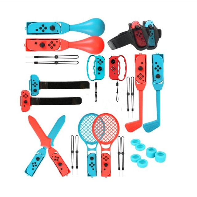 Sports Accessories Bundle 20 in 1 Upgraded Switch Sports Accessories Bundle for Nintendo Switch/OLED Sports Games 2024