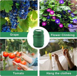 <span class=keywords><strong>Attache</strong></span> torsadée longue à revêtement souple Type <span class=keywords><strong>d</strong></span>étachable de cravate en nylon pour plantes de jardin à usages multiples - Product Image 5