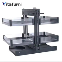 Design moderno canto completo puxar cesta 80kg carga-rolamento altura ajustável built-in vidro temperado gaveta prateleira para cozinha ferro