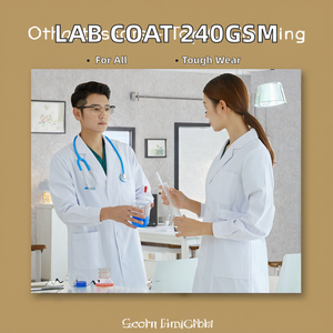 35% 65% di cotone poliestere 240gsm bianco più spesso camice da laboratorio da ospedale camice da laboratorio università medica - Product Image 2
