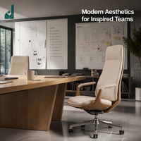 Chaise de bureau de direction moderne à dossier haut bicolore en cuir PU, hauteur réglable, avec roulettes de remplacement pour studio, bureau et entreprise