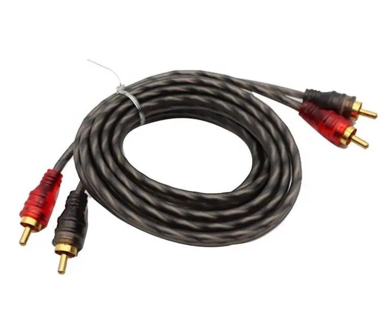 Arnés de Cable electrónico 2Rca macho a 2Rca macho, Cable de Audio estéreo chapado en oro, suministro directo de fábrica, buena calidad